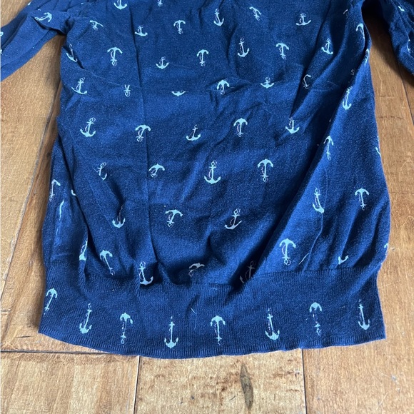 J Crew Anchors Nautical Navy Blue Light Sweater - Picture 2 of 6